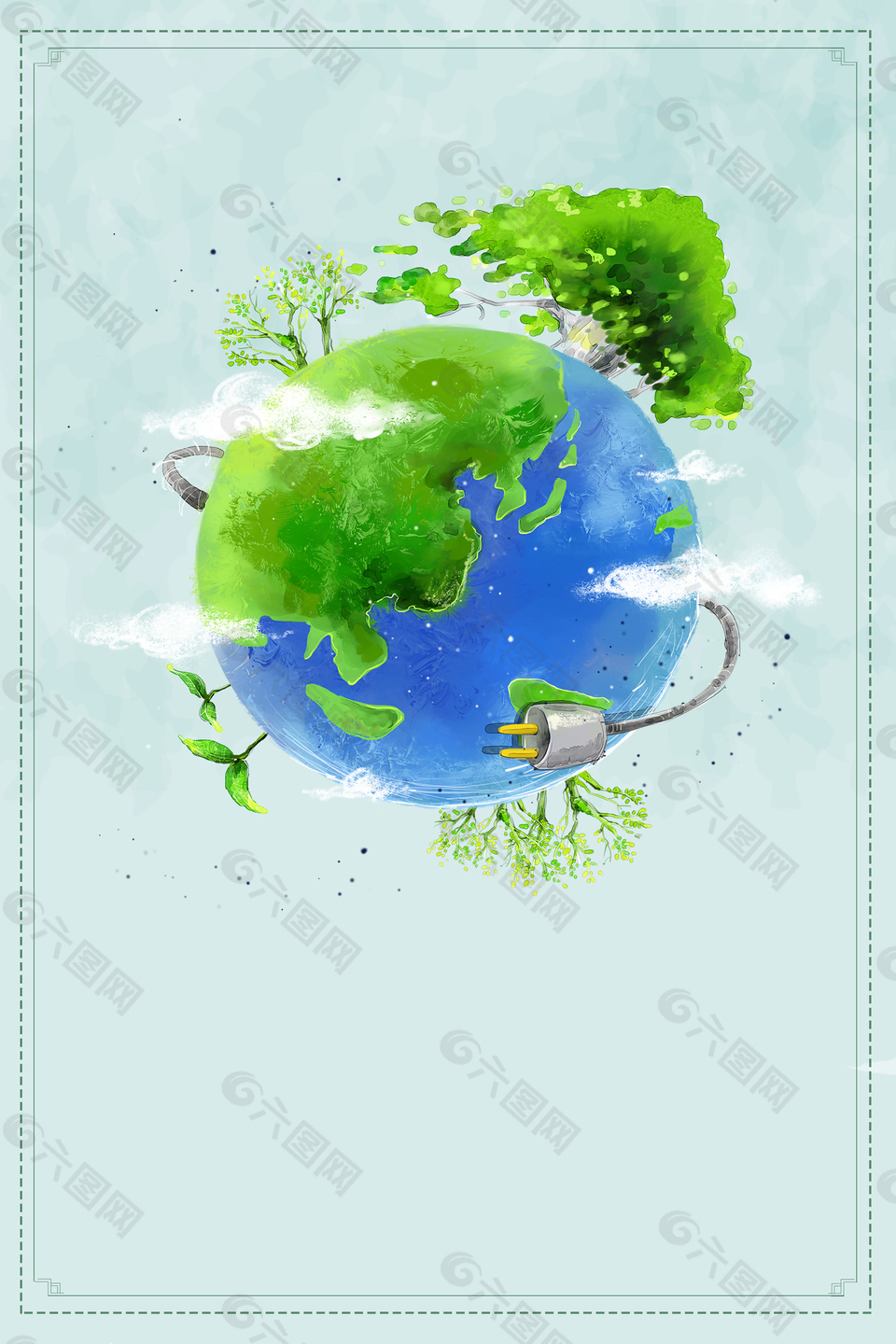 世界环境日节能低碳公益系列海报背景