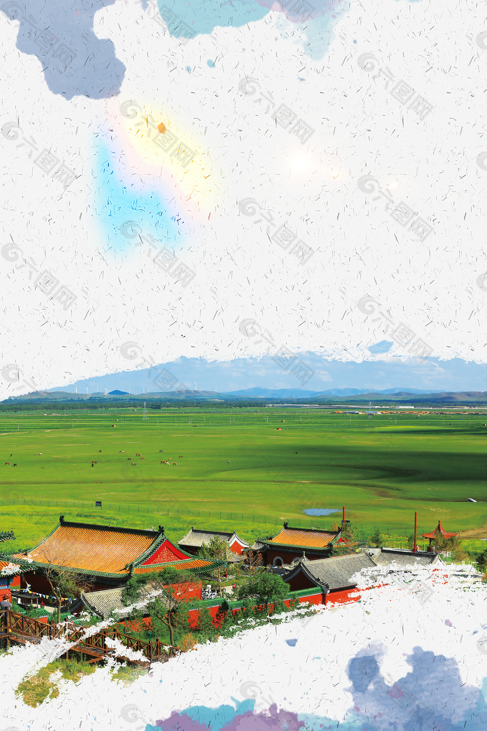 内蒙古草原旅游背景
