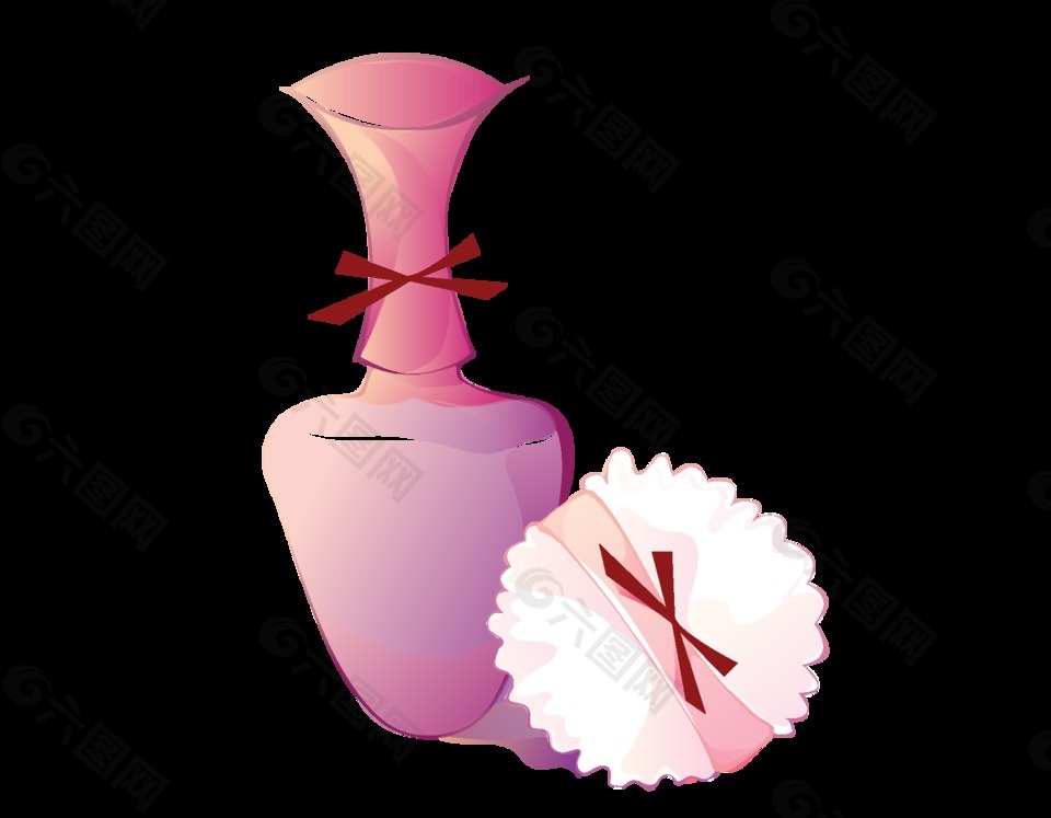 矢量粉色花瓶元素