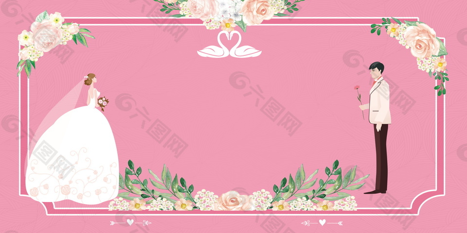 粉色浪漫结婚典礼签到墙背景素材背景素材免费下载 图片编号 六图网