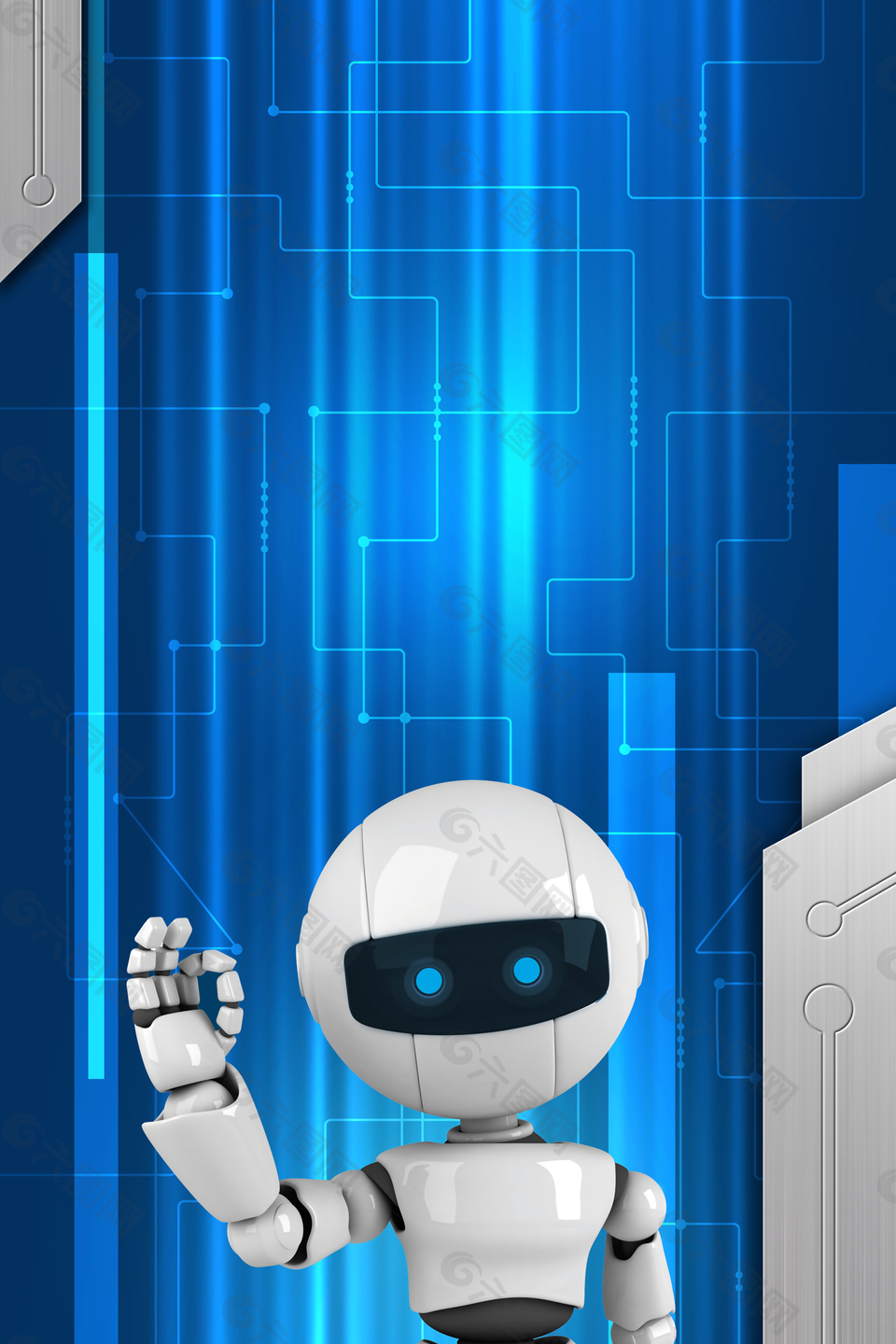 科技未来智能AI蓝色海报背景