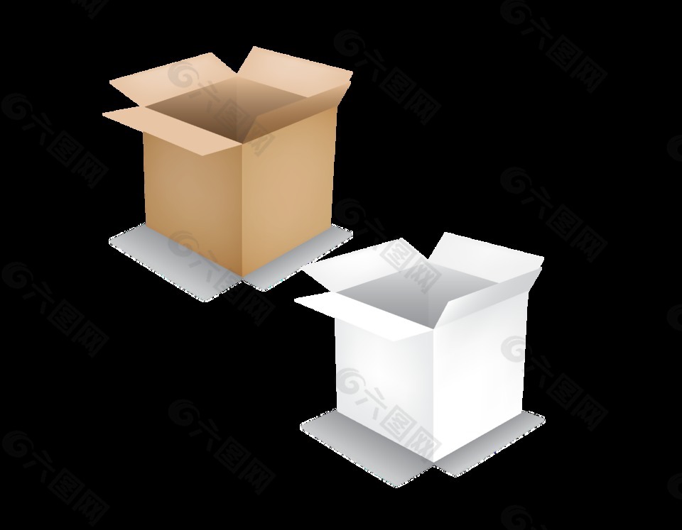 卡通光泽纸箱元素