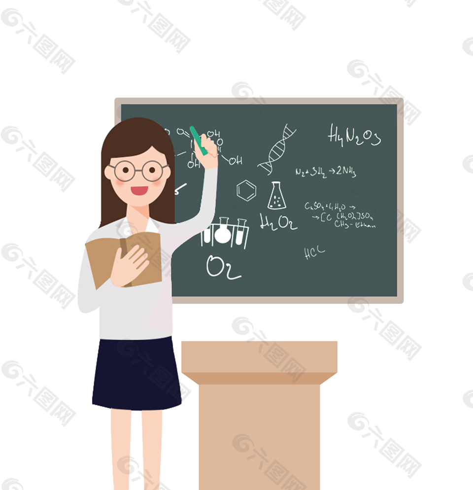 女教师上课元素