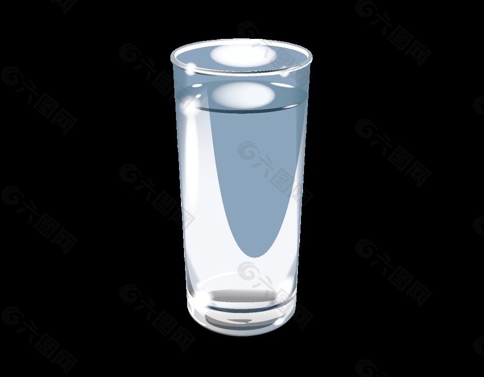 卡通透明水杯元素