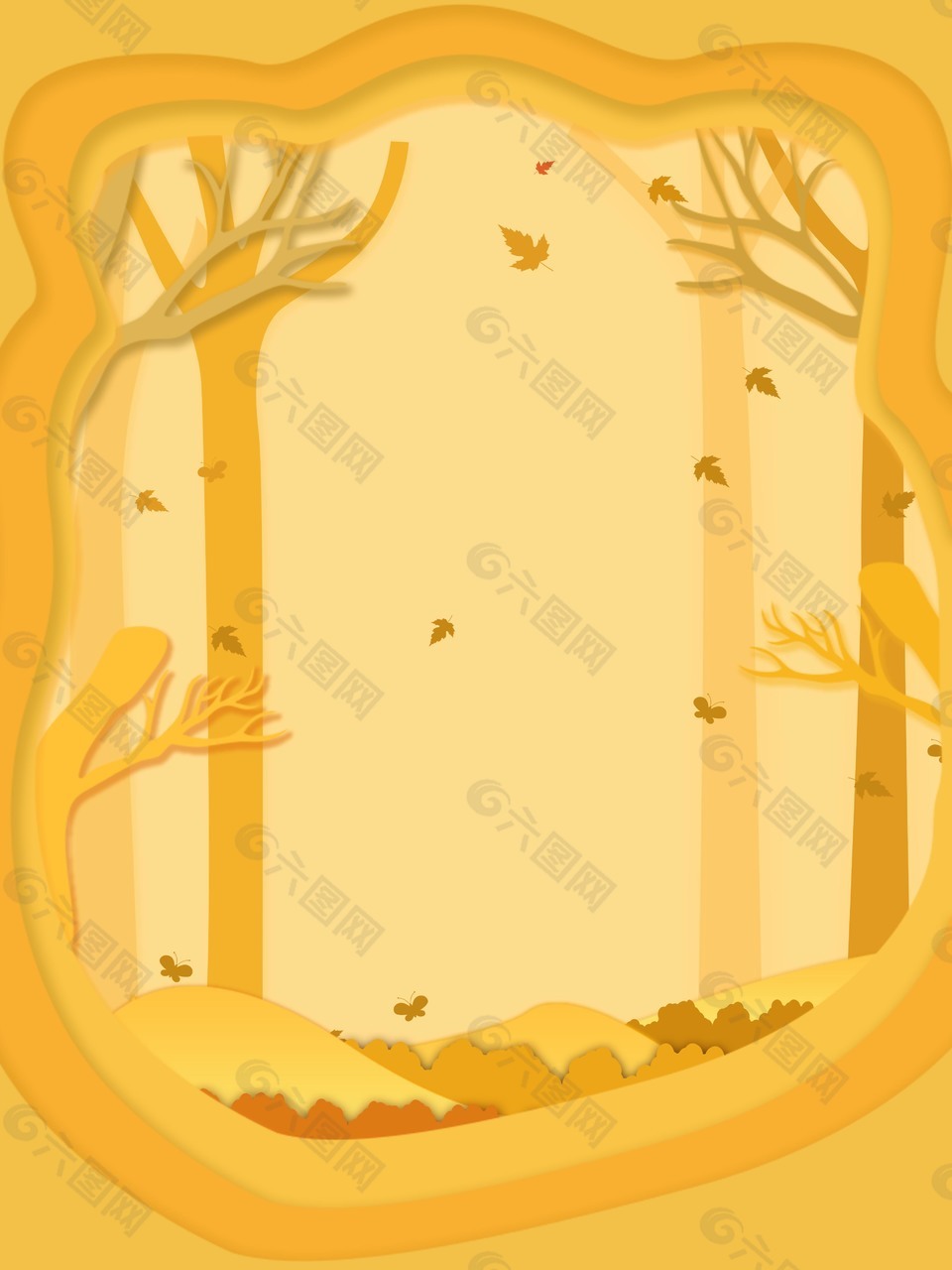 秋天的森林海报背景