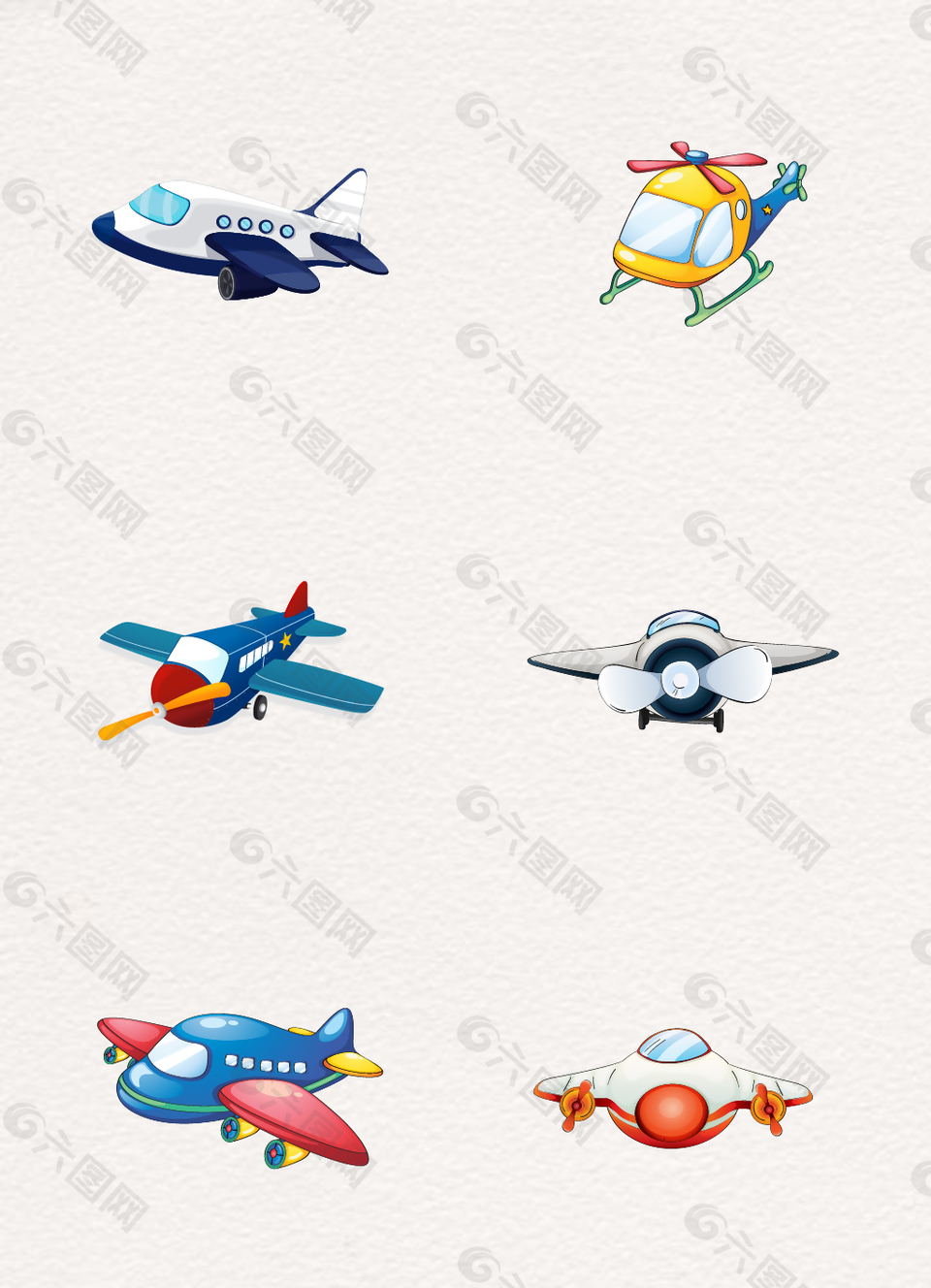 卡通矢量可爱小飞机玩具设计