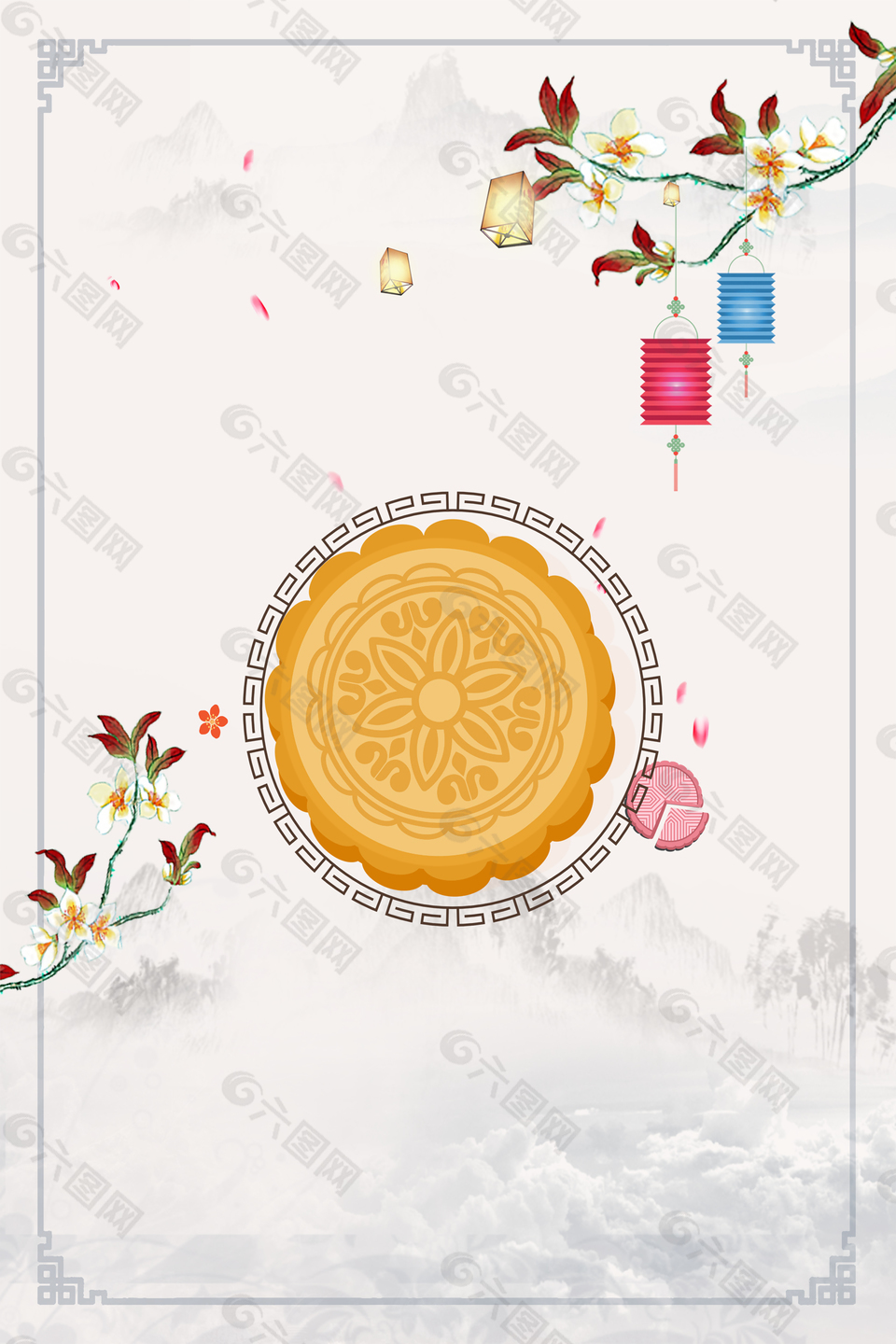 中秋节月饼海报背景