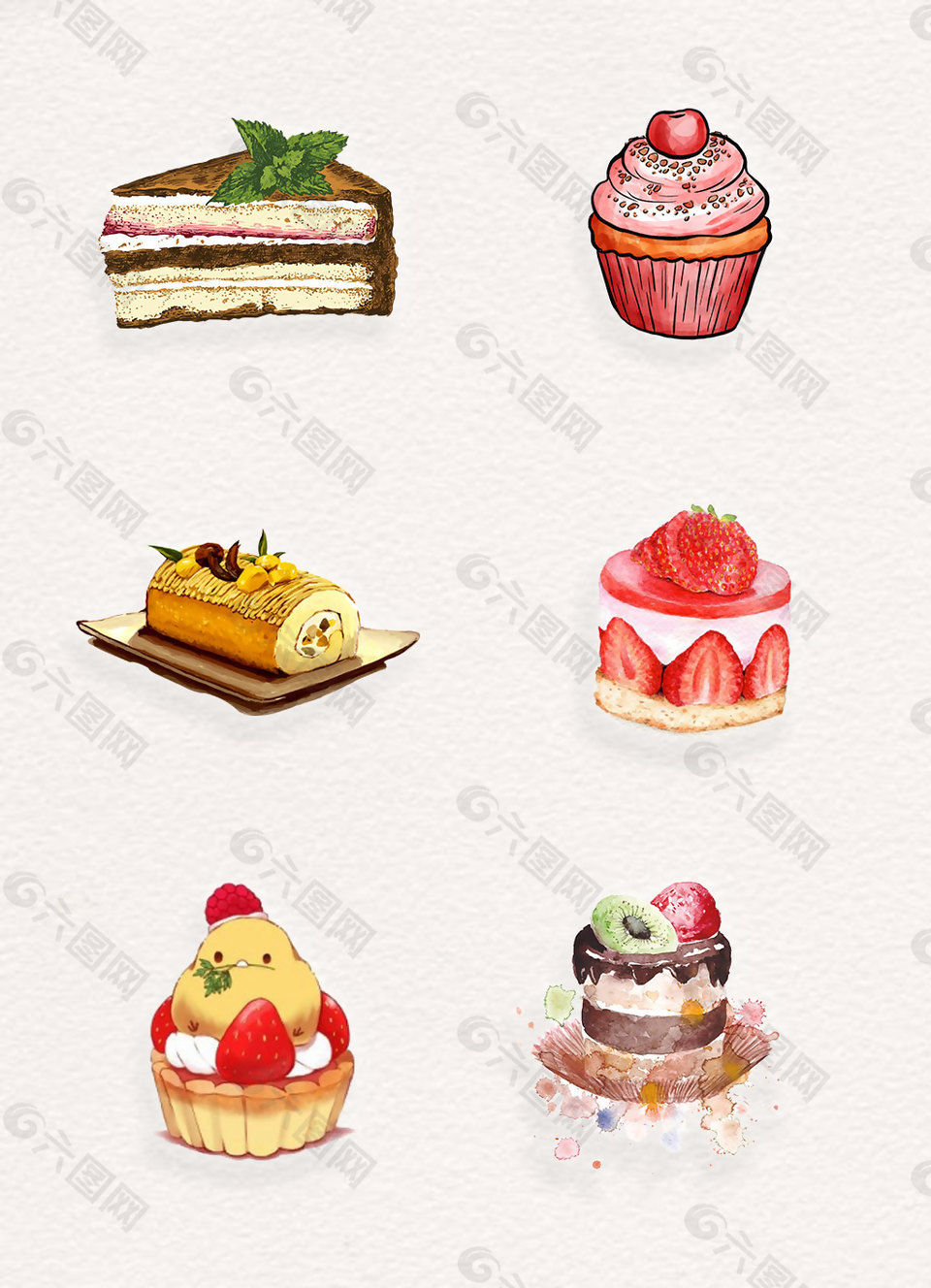 卡通蛋糕食物素材图