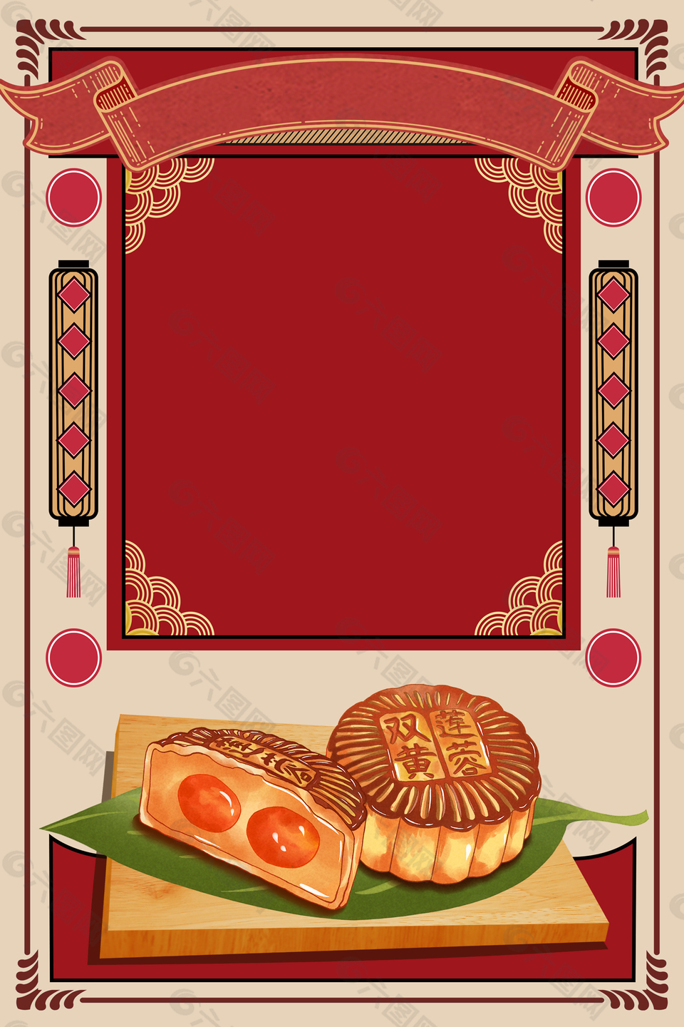 中秋节中华味道月饼背景