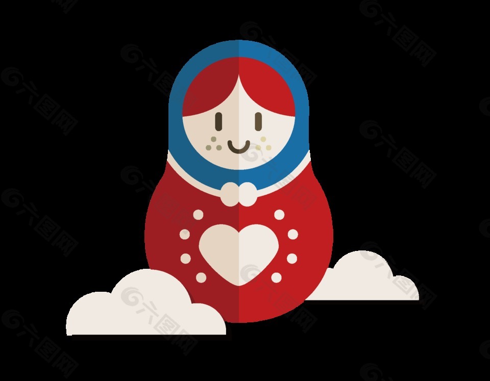 卡通可爱俄罗斯娃娃