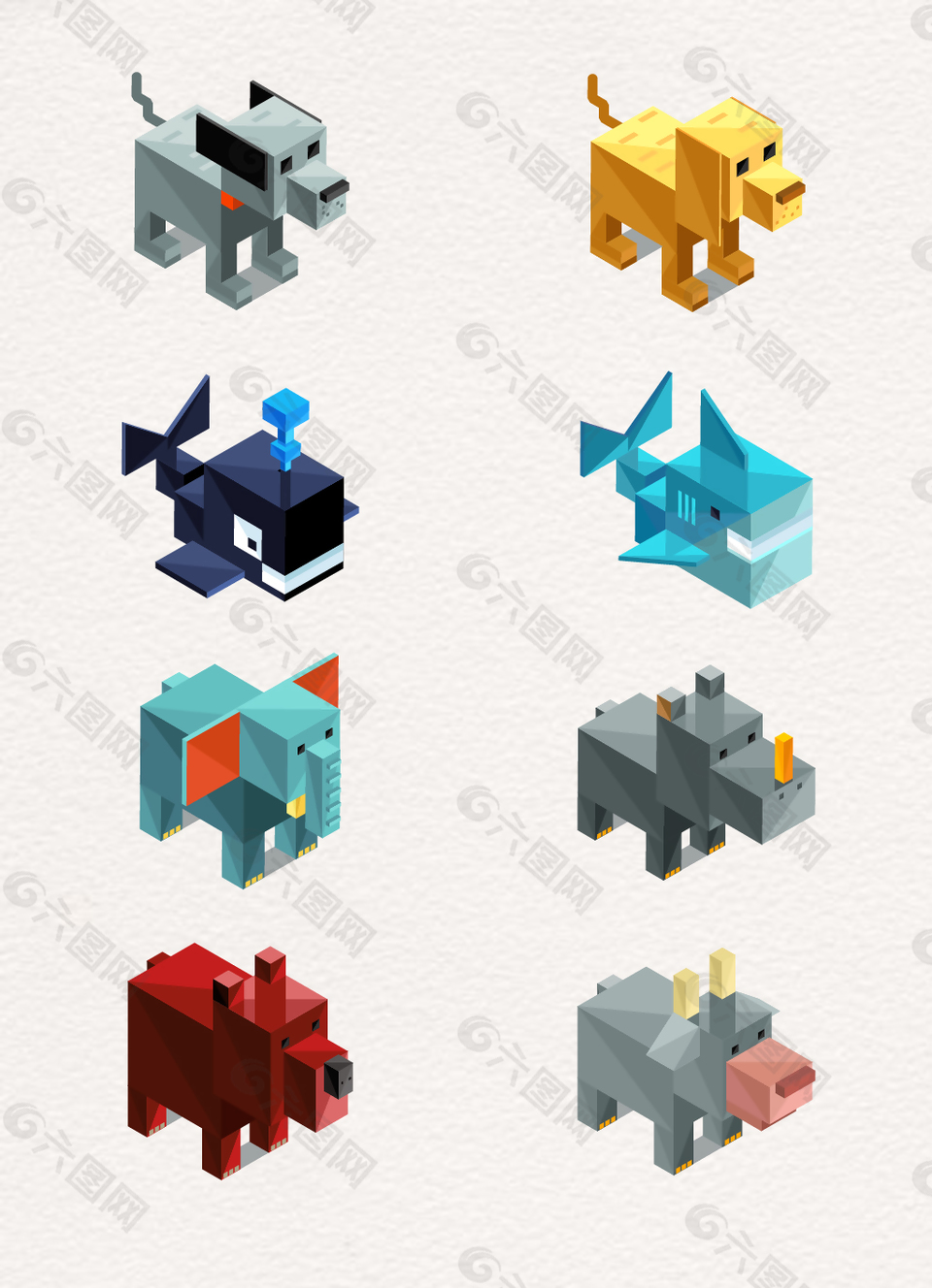 8组创意几何动物设计
