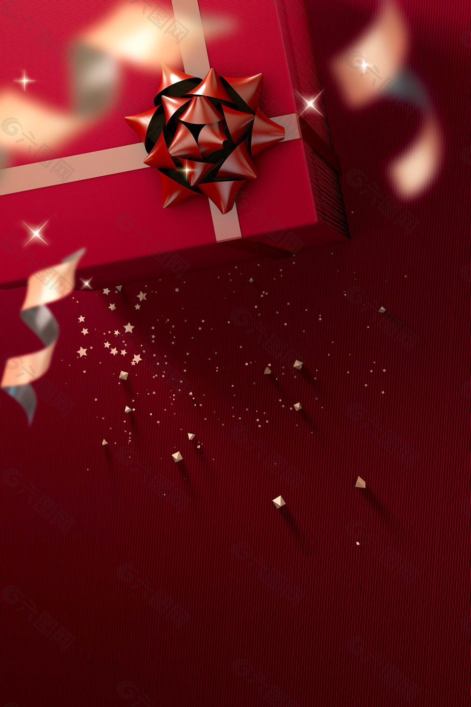 红色喜庆礼盒背景