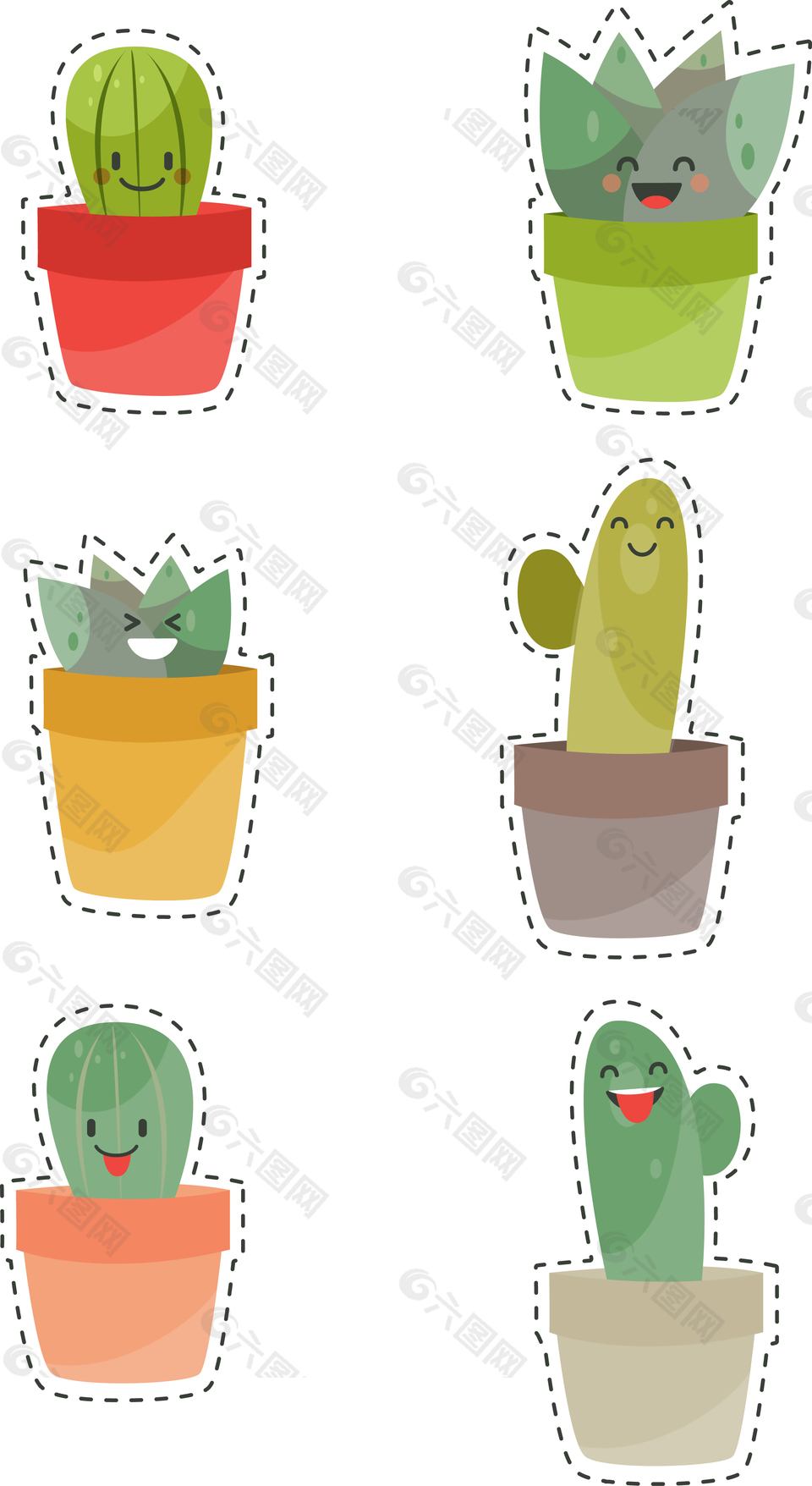 卡通可爱仙人掌插画