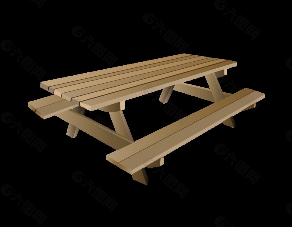 矢量木质桌椅元素