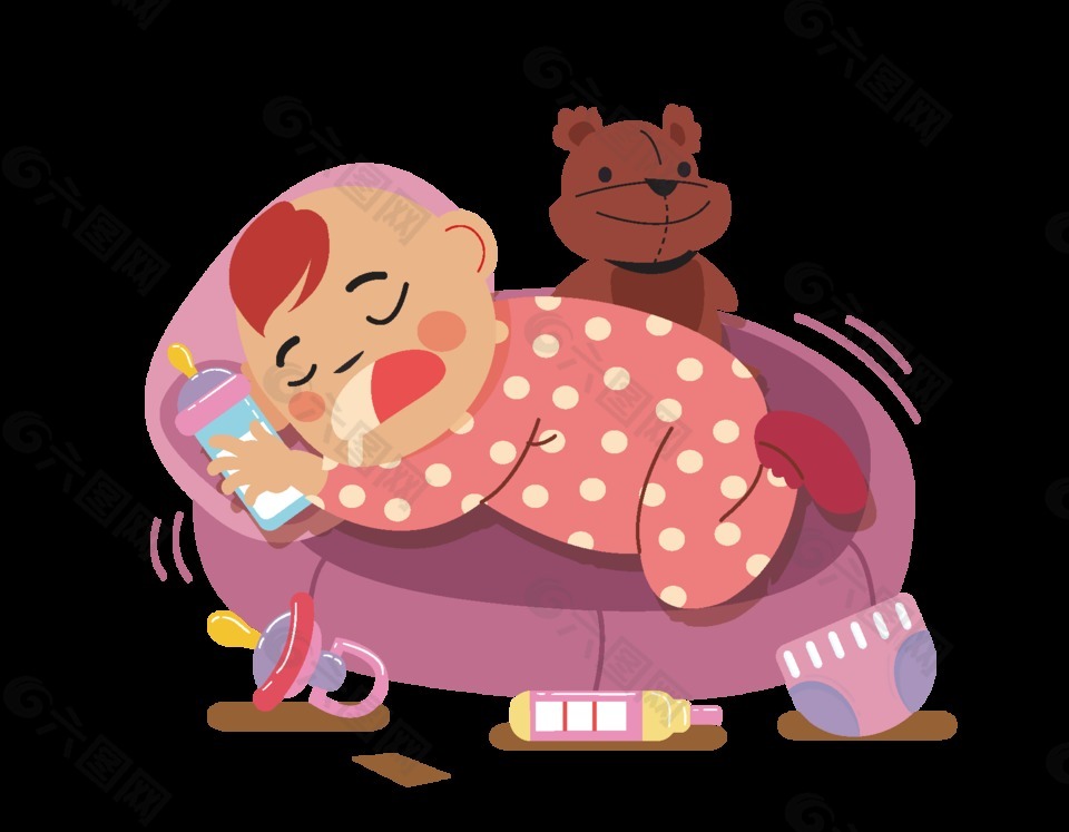 手绘卡通娃娃元素