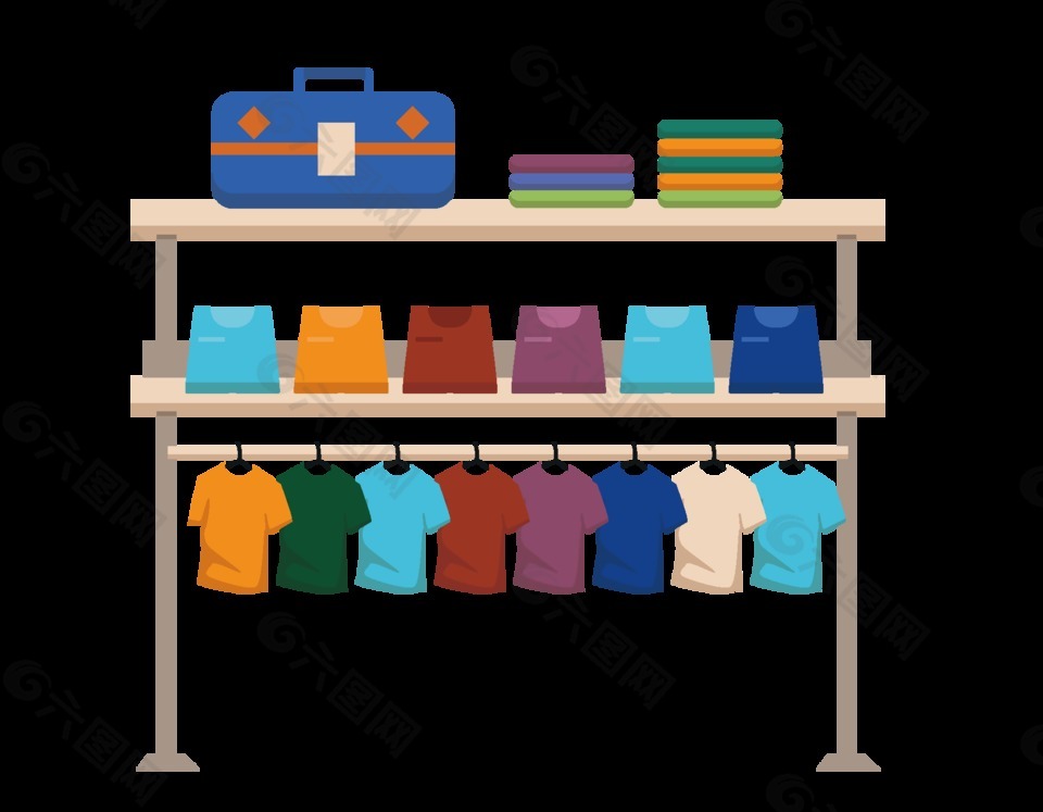 卡通衣帽间元素