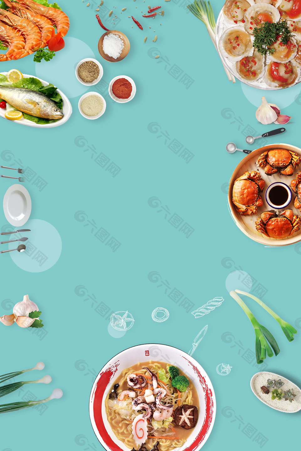中式美味食物背景