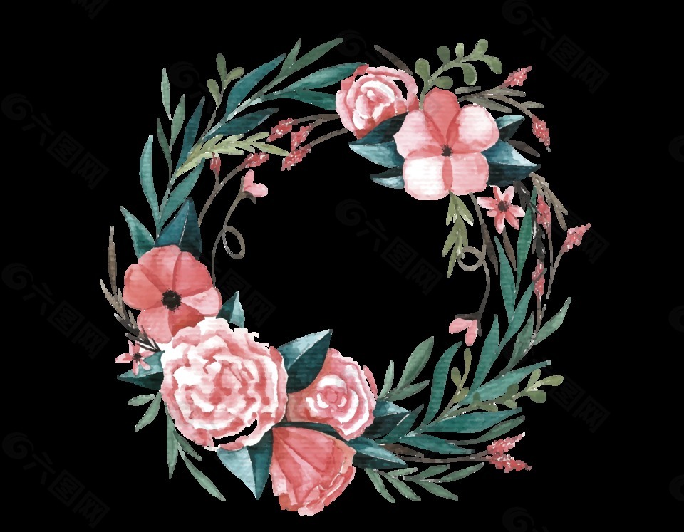 卡通简约花环元素