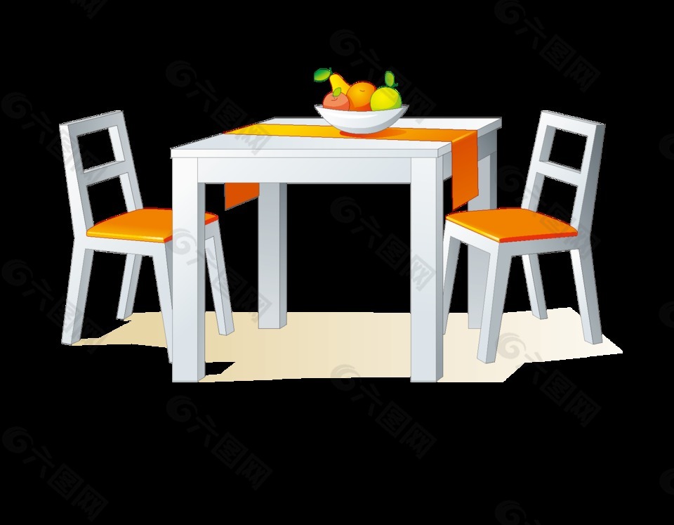 矢量木质桌椅元素