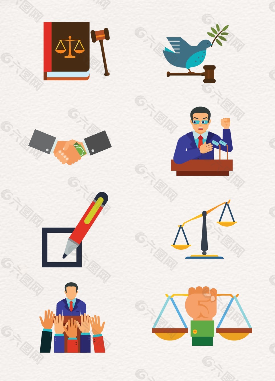 法律天平设计图案