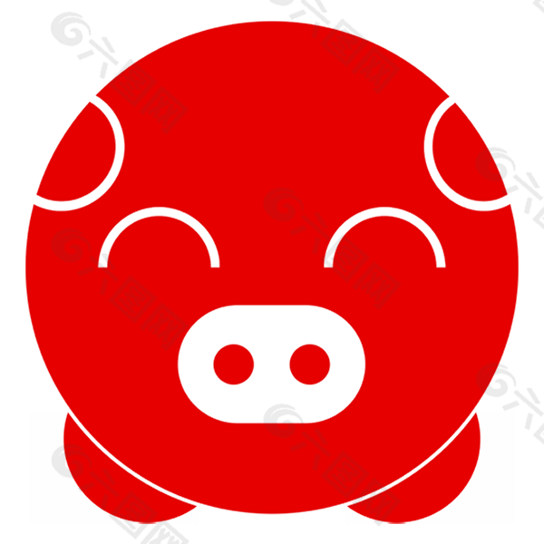 中国红可爱小猪LOGO
