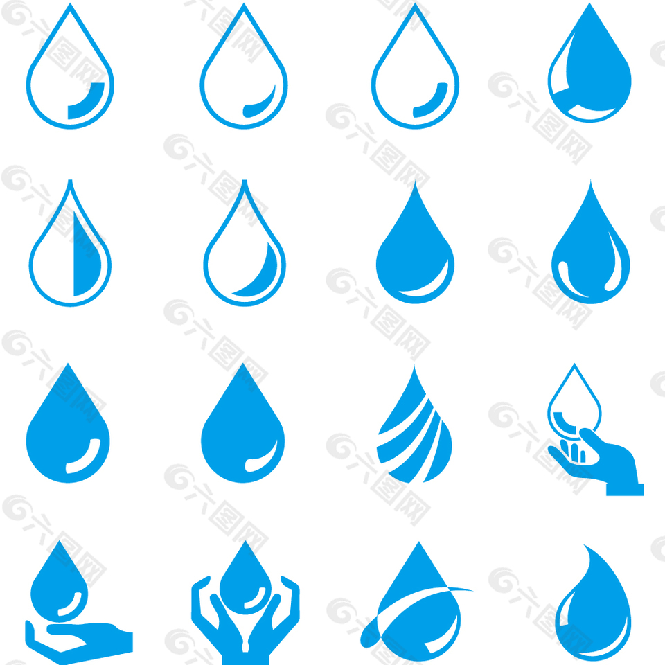 水滴矢量图图片 水滴矢量图素材 水滴矢量图模板免费下载 六图网