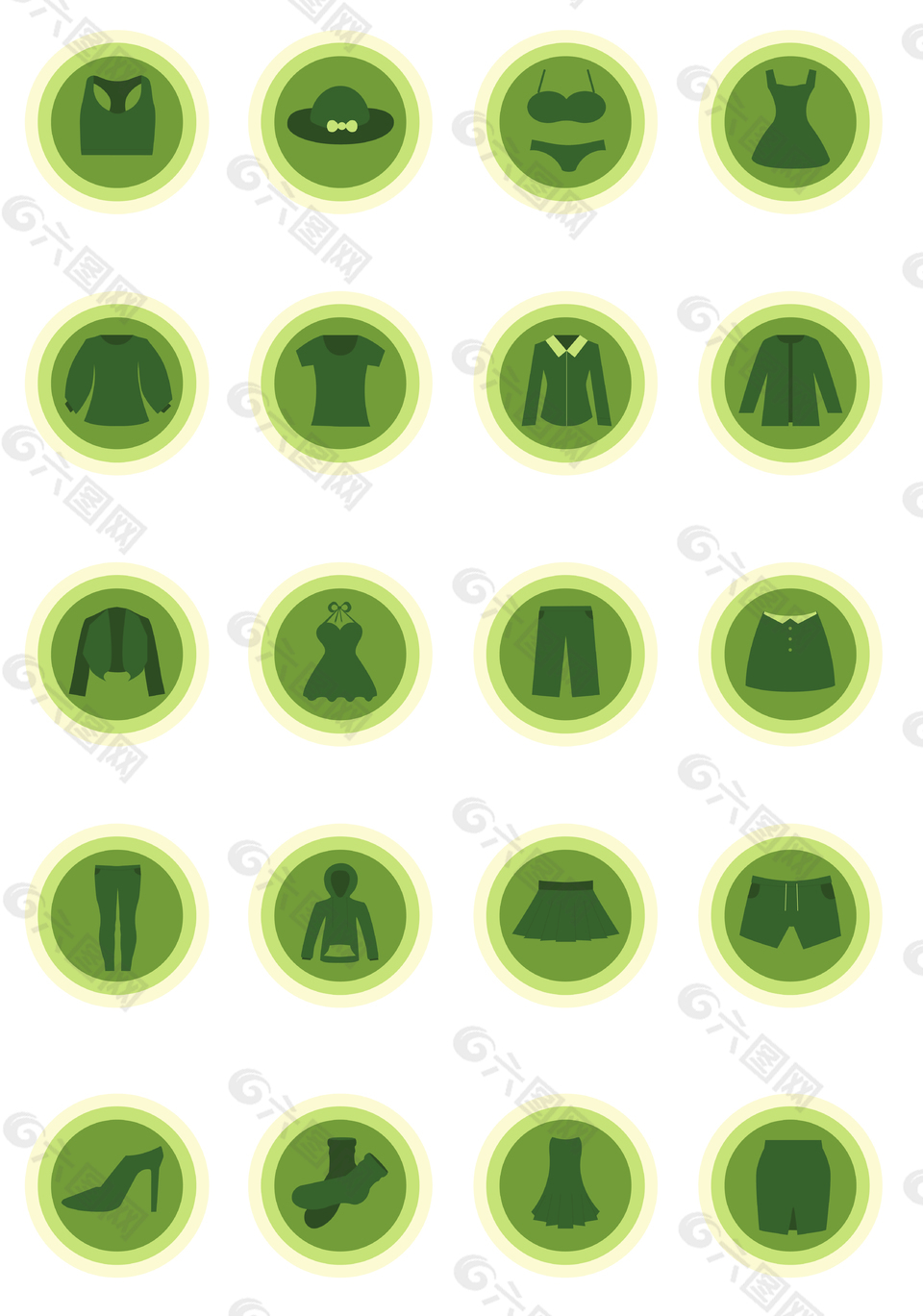 绿色服装图标