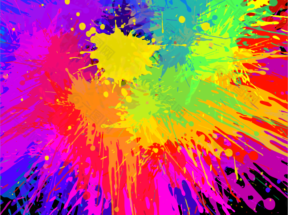 彩色喷溅图案素材