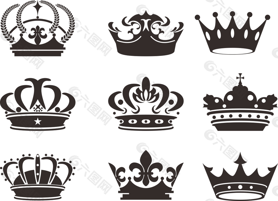 皇冠王冠矢量素材设计元素素材免费下载 图片编号 六图网