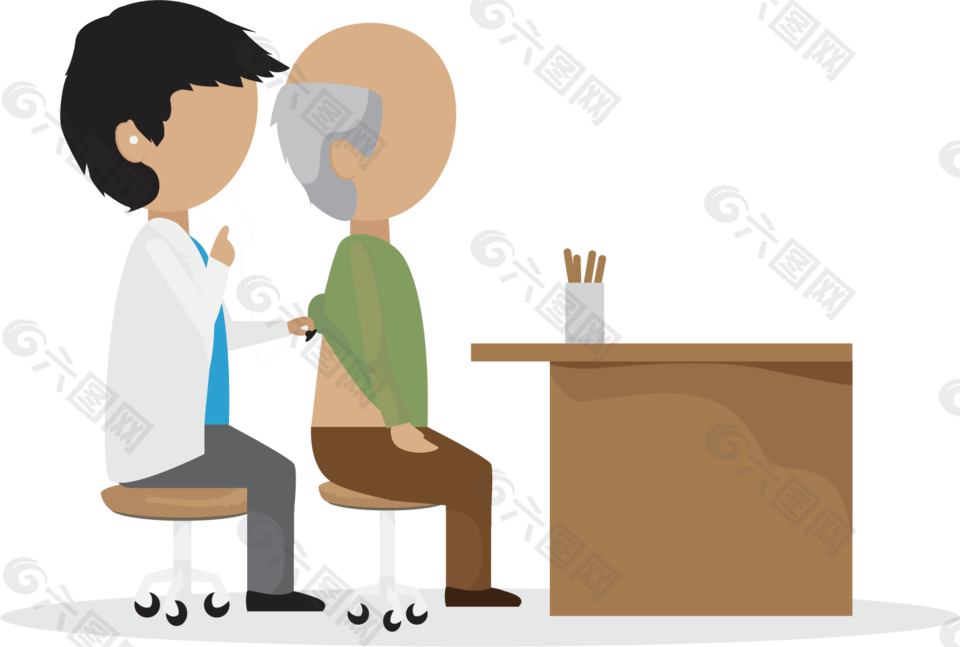 医生给老人做检查