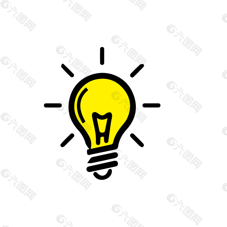 黄色灯泡设计元素素材免费下载 图片编号 六图网