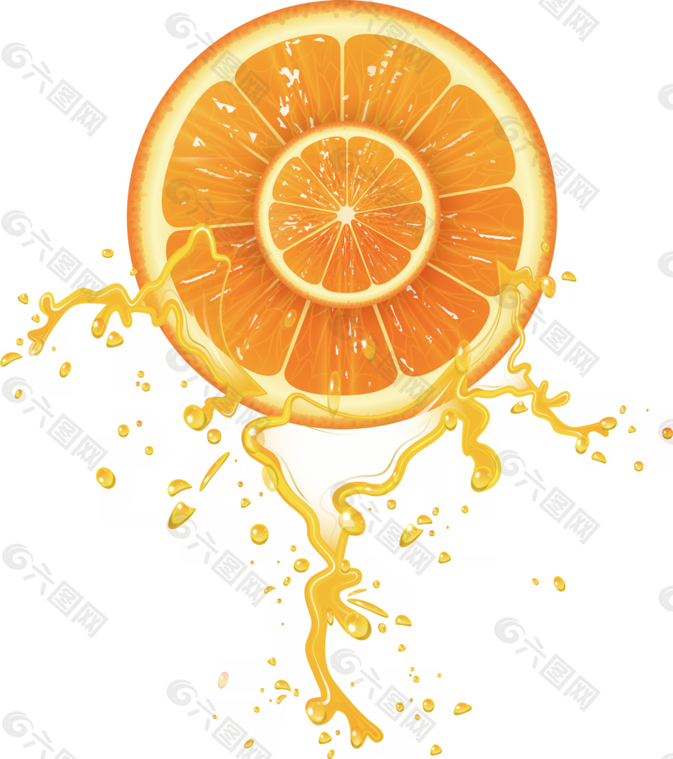 橙子橙汁png