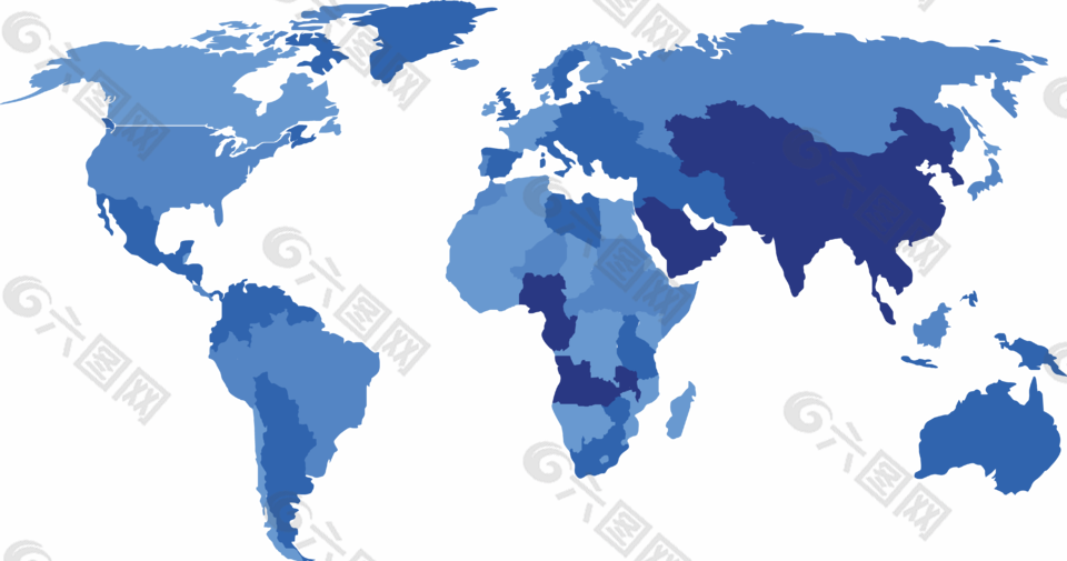 蓝色创意商务世界地图素材设计元素素材免费下载 图片编号 六图网