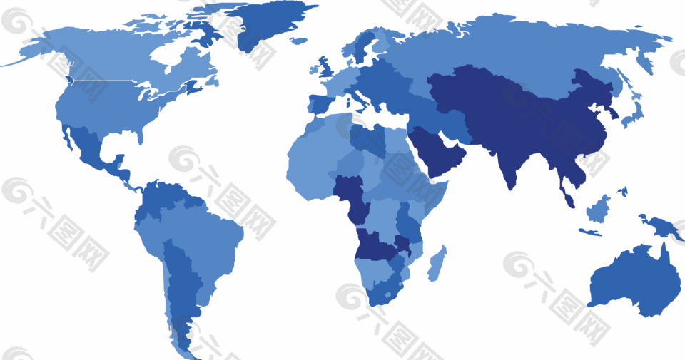 蓝色创意商务世界地图素材
