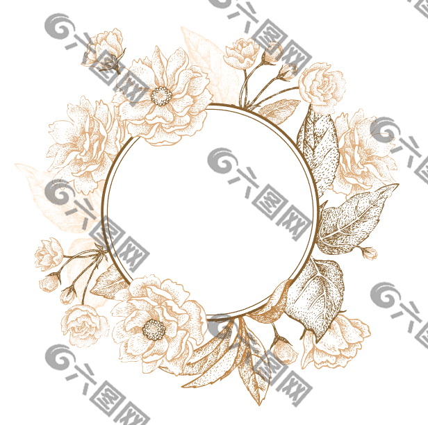 花纹花朵边框请帖邀请函素材