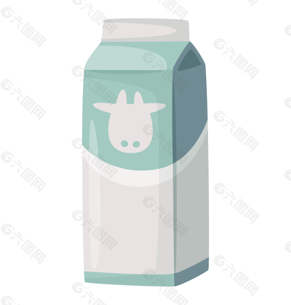 卡通一盒牛奶
