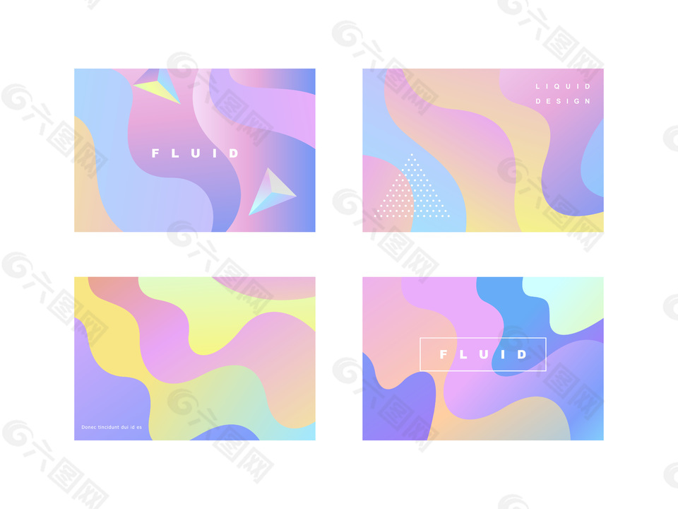 时尚彩色时尚渐变抽象艺术几何图形海报UI设计背景AI矢量素材