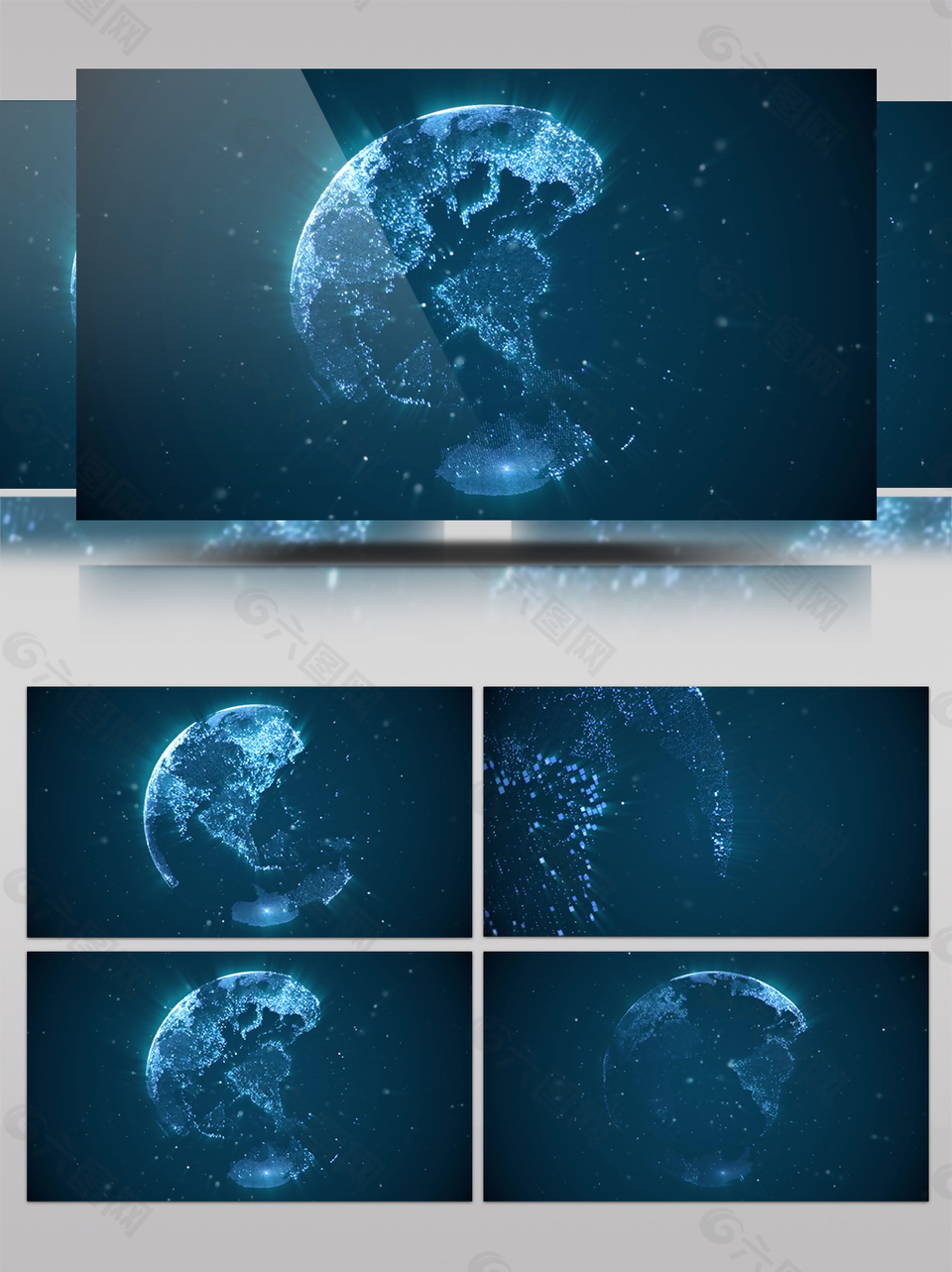 4k酷炫蓝色地球后期ppt背景素材视频视频音效素材免费下载 图片编号 六图网