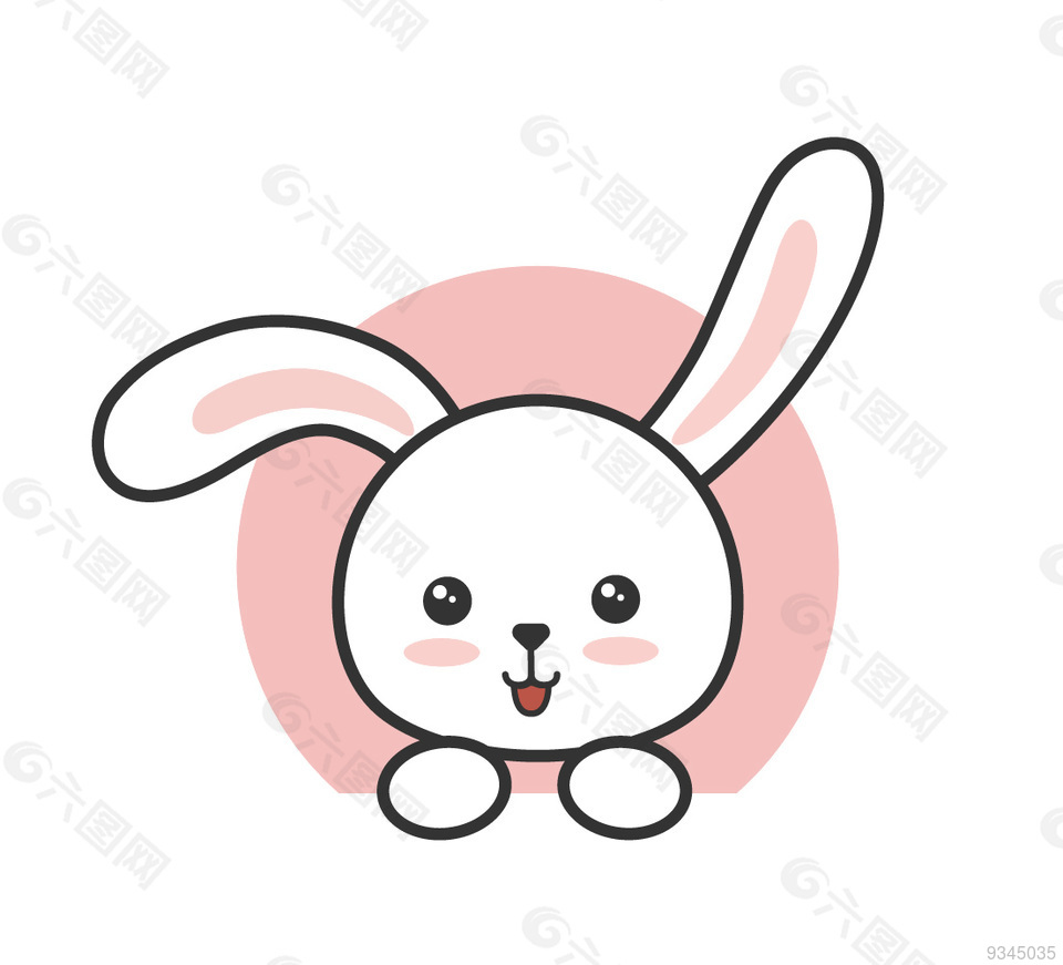 可爱的卡通小兔子图标