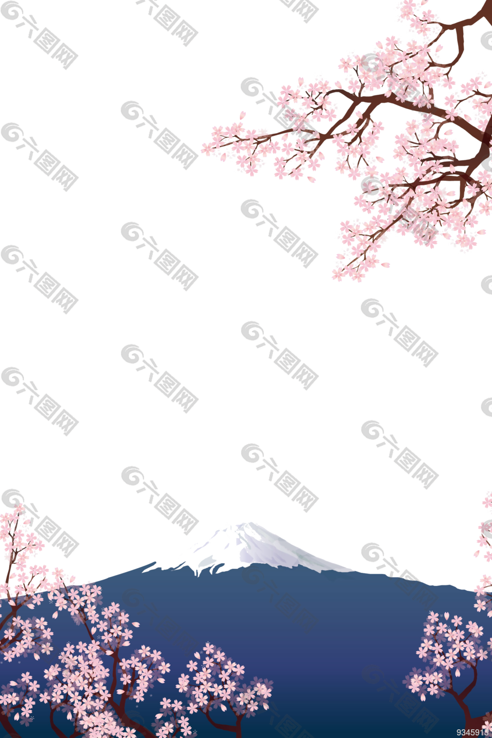 樱花富士山免扣素材设计元素素材免费下载 图片编号 六图网