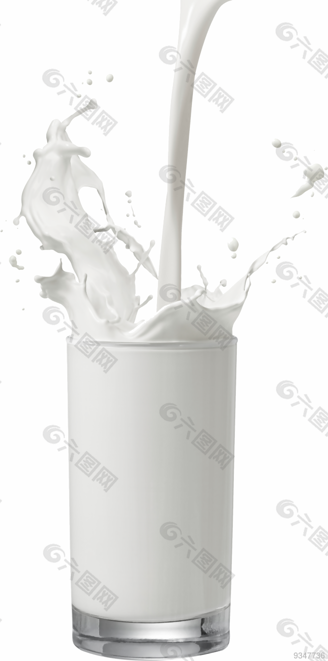 食品 牛奶 玻璃杯 喷溅 素材(658x1323)