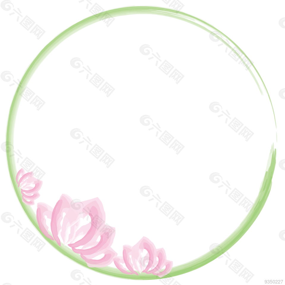 粉色蓮花圓框