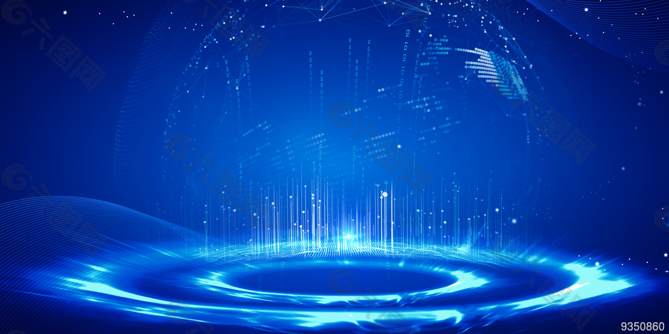 蓝色科技光效背景图