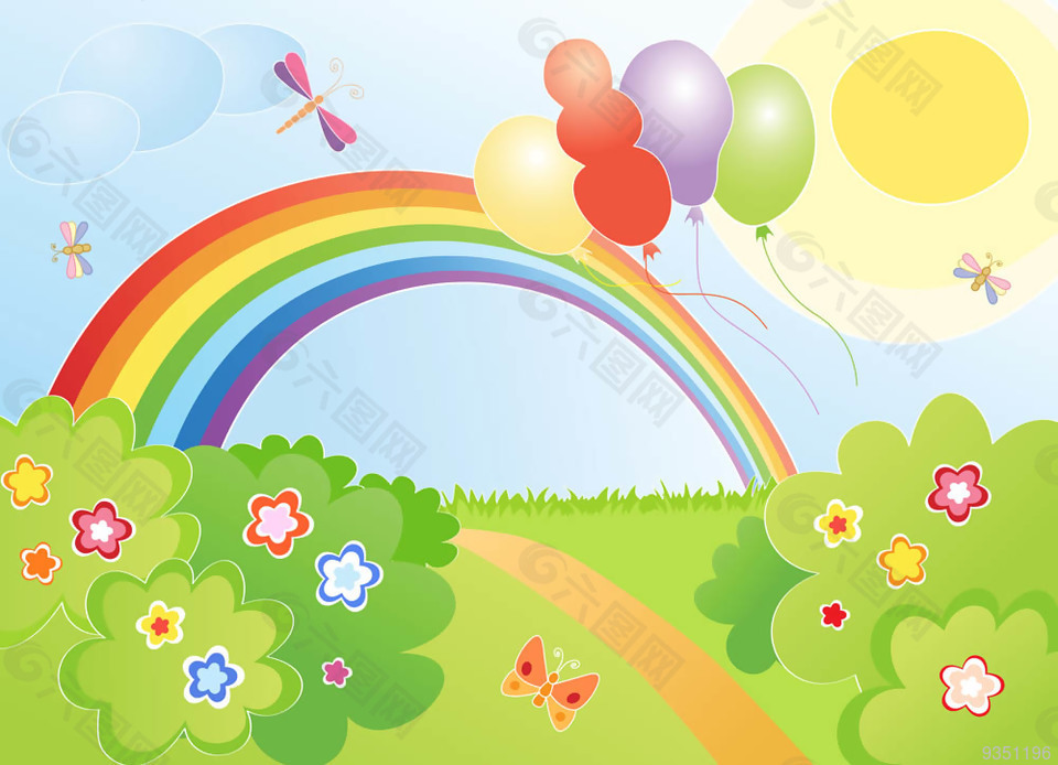 儿童彩虹背景图