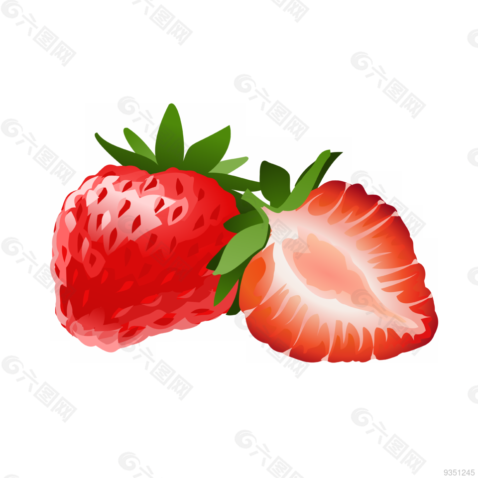 手绘 水果 卡通元素 草莓
