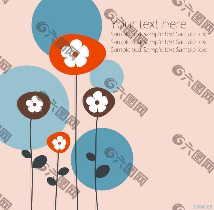 花朵组合主题矢量素材