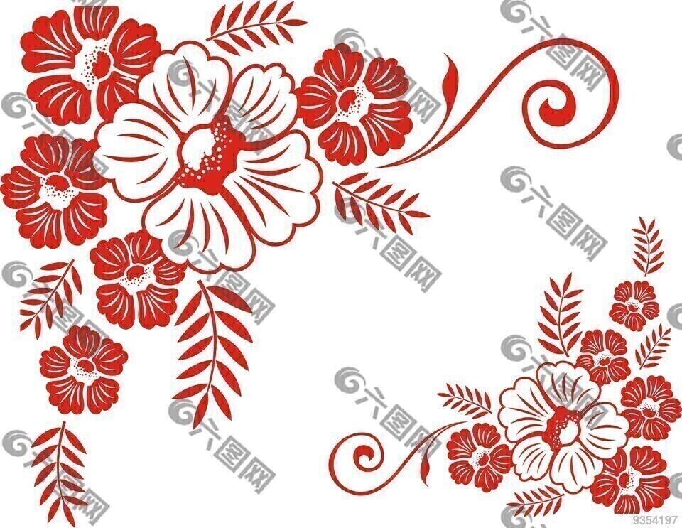 花朵组合主题矢量素材