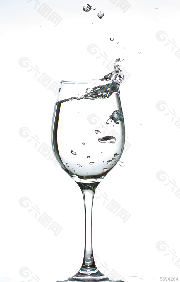 杯子 水 高脚杯