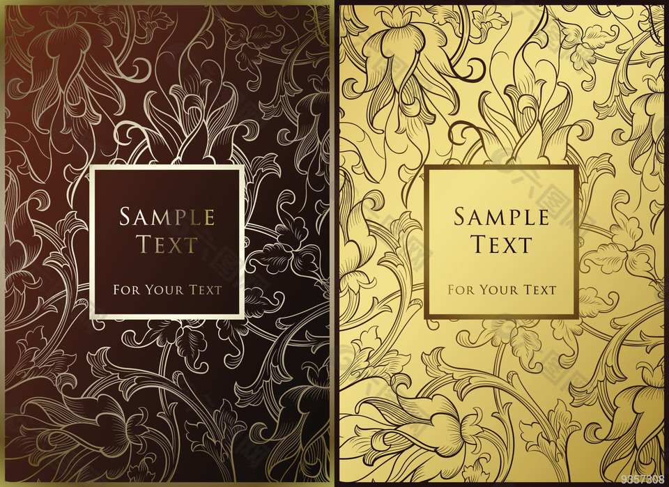 英文花朵纹理图案设计