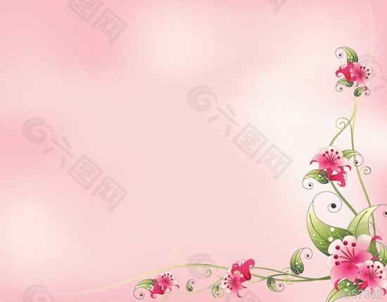 花朵 叶子 梦幻 渐变